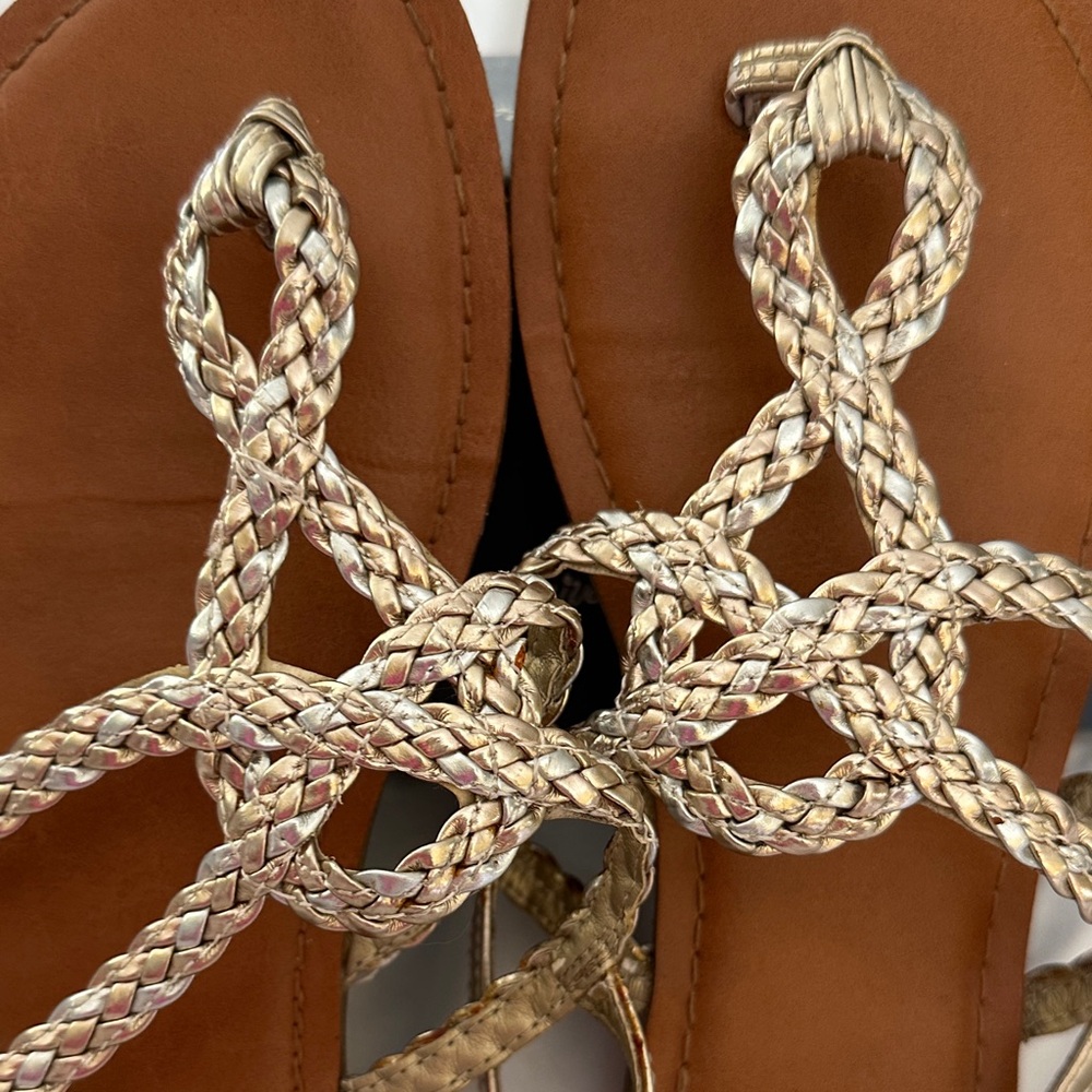 Universal Thread Gold Braided Sandals